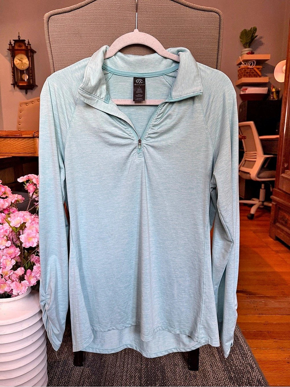 Champion Women's Quarter Zip Pullover Active Top in Blue